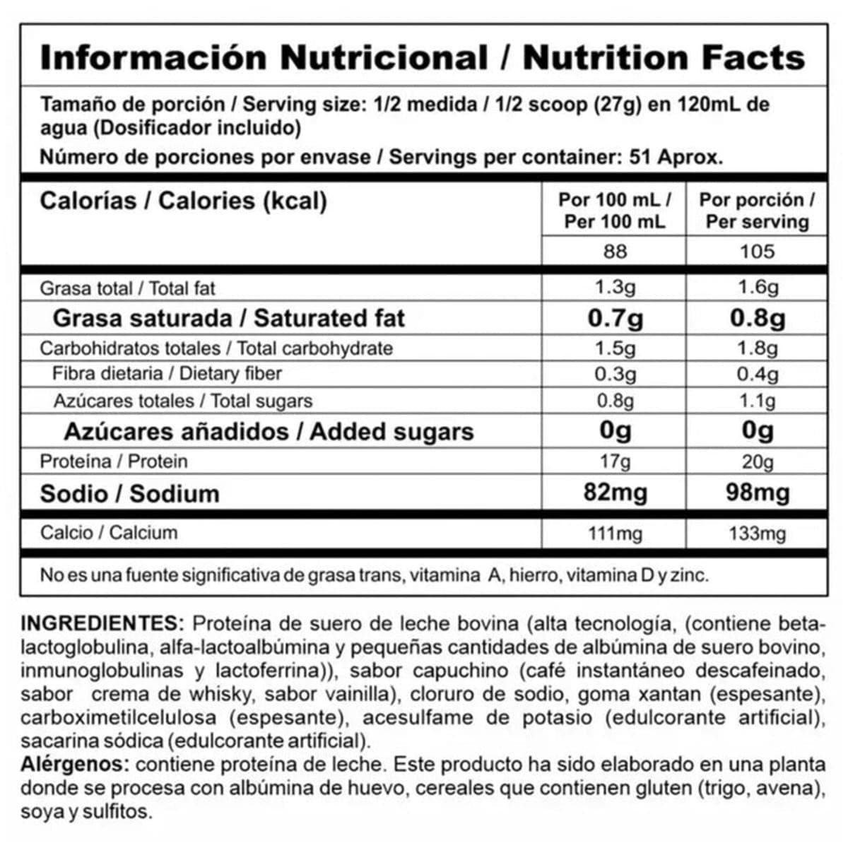 NUTRAMERICAN BIPRO CAPUCHINO 3LB