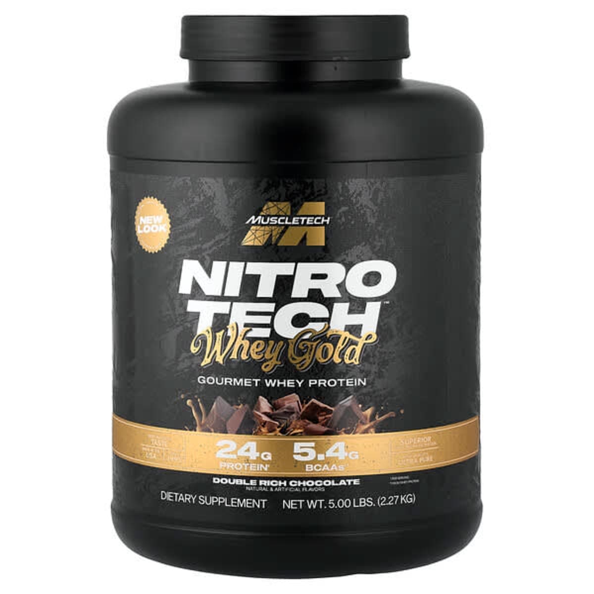 MUSCLETECH PROTEINA WHEY GOLD NITROTECH 5LB CHOCOLATE 3
